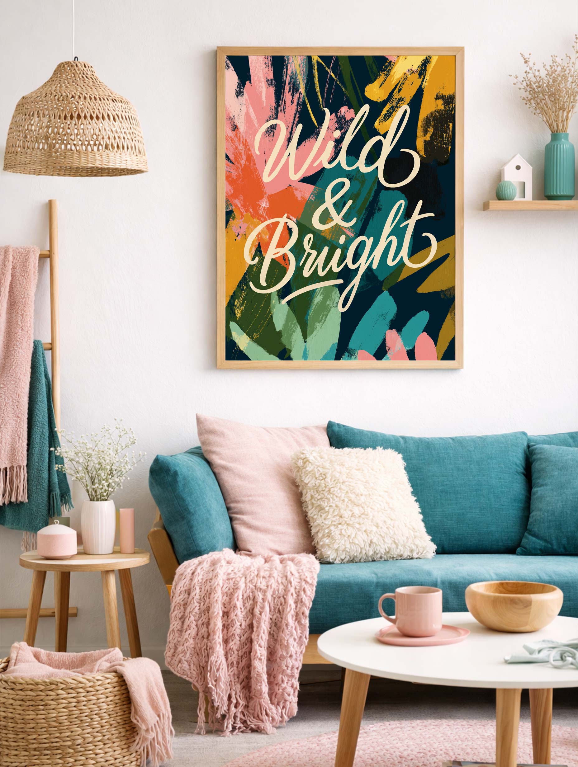 Wild & Bright Typography Poster Mockup