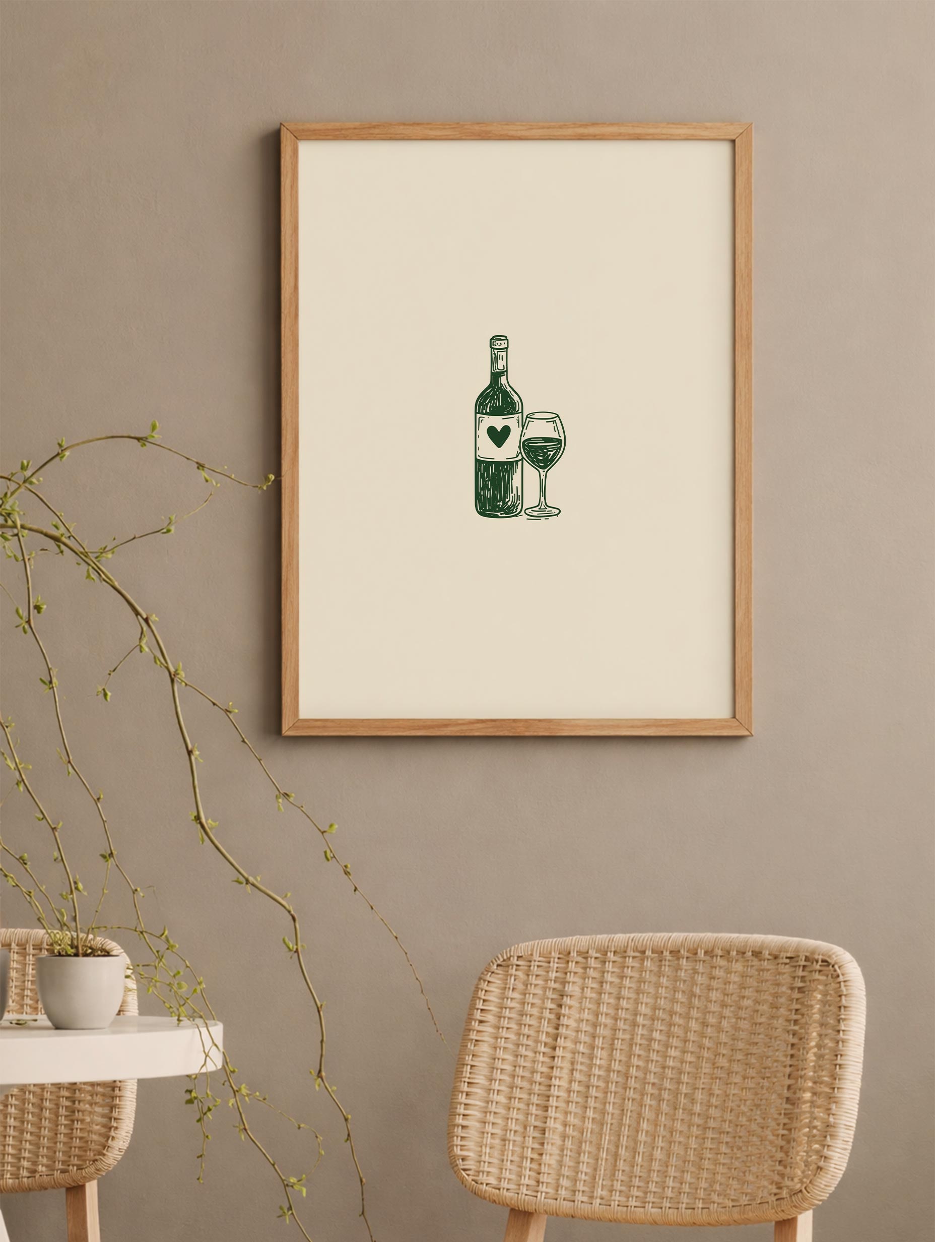 Wine is Love Minimal Artwork Mockup