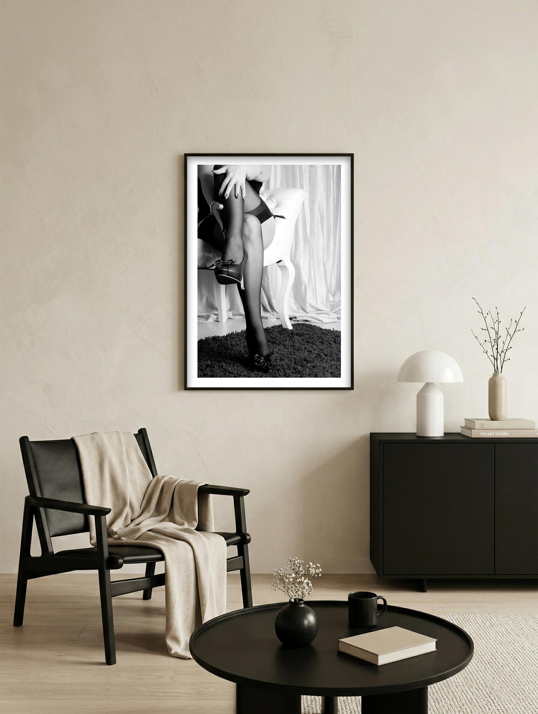 Woman Legs with Black Heels Poster Mockup