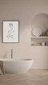 Woman Drawing Line Art Print Mockup