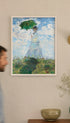Woman with a parasol - Madame Monet and her son Claude Monet Art Print Mockup