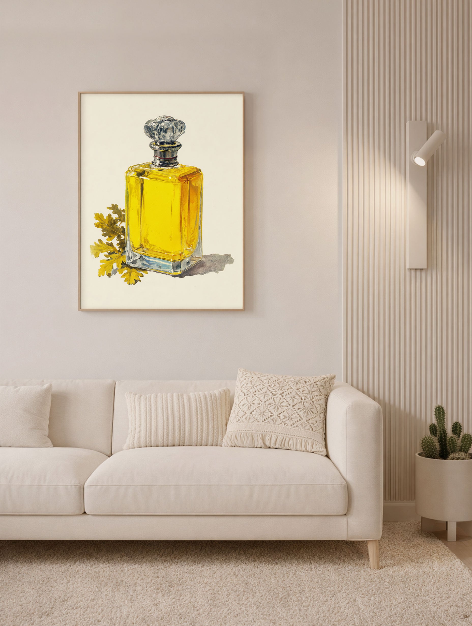 Yellow Perfume Bottle Minimalist Poster Mockup